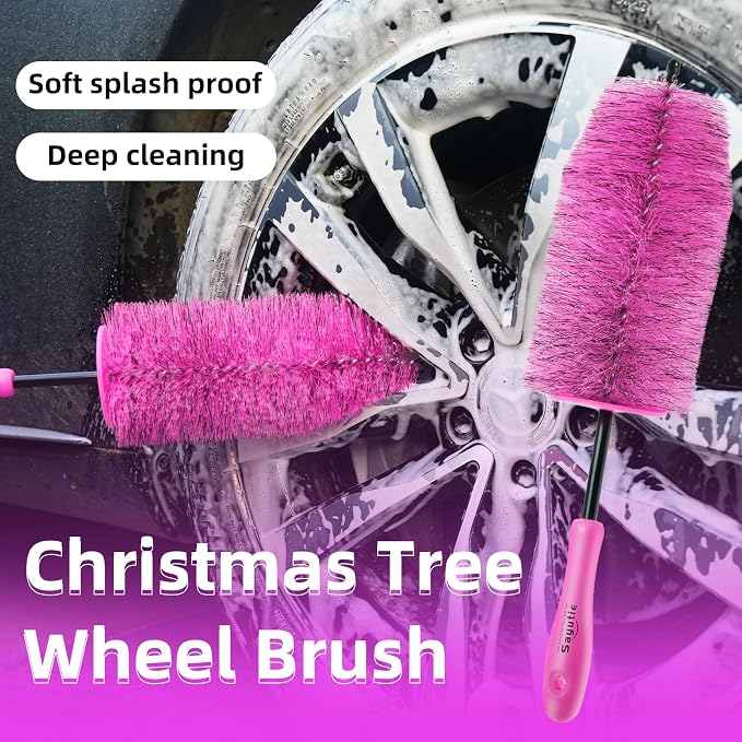 Wheel Cleaning Brush Hub Clean Tool and Rim Detailing Brush - Image 3