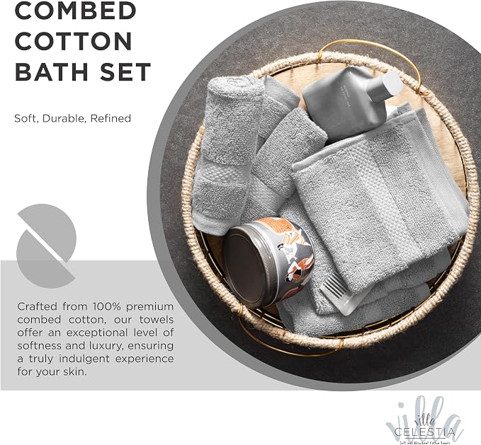 100% Cotton Bath Towel Set of 10-2 Bath Towels, 4 Hand Towels, 4 Wash Cloths - Image 2