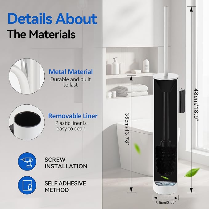 Wall Mounted WhiteToilet Brush - Image 3