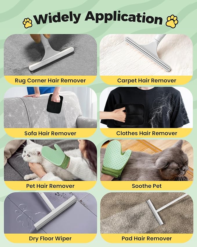Carpet Rake for Pet Hair Removal Tool - 4 in 1 Pet Hair Remover Kit for Dog Cat - Image 8