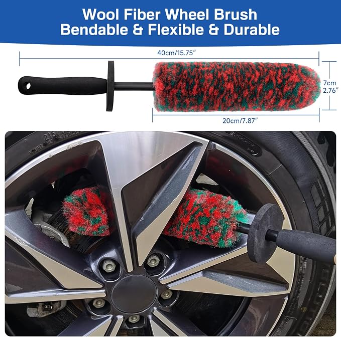 4 Pack Car Wheel and Tire Cleaner Brushes Kit Auto Motorcycle Rim Hub Ultra - Image 7