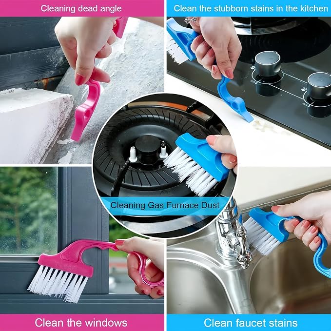 5 Pack Window Cleaning Brush Tool Kit, Dry and Wet Use Window Mesh Screen - Image 7