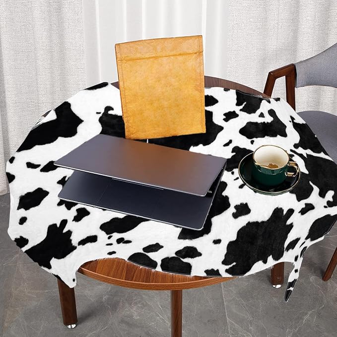 MACEVIA Faux Cowhide Rug, Cute Cow Print Rugs Animal Area Carpet Western Decor - Image 2