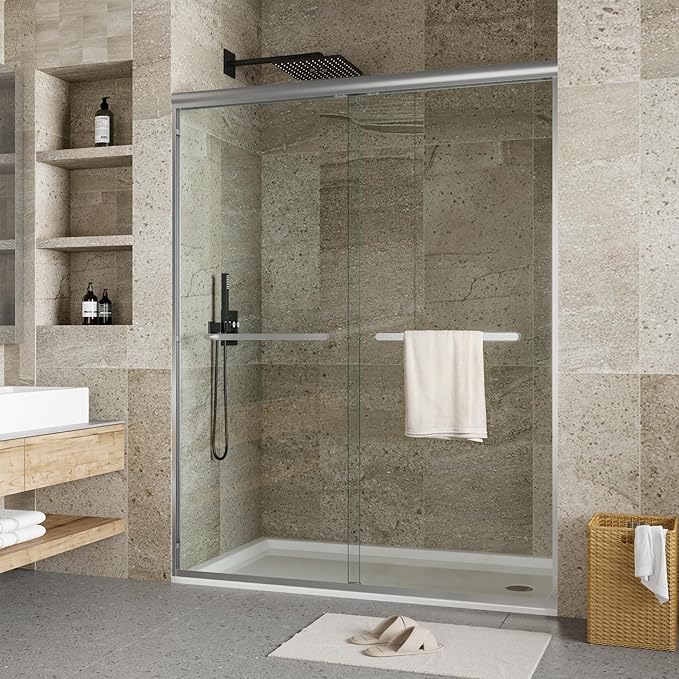 56"-60" W x 72" H Double Sliding Shower Door by GarveeTech