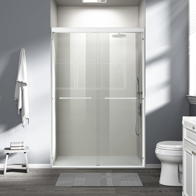 Abruzzo 44" - 48" Adjustable Width Double Sliding Shower Door - Semi-Frameless by ABRUZZO
