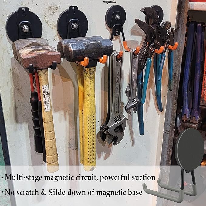 ULIBERMAGNET Magnetic Hooks, Heavy Duty Magnet Hooks, Large Manget - Image 4