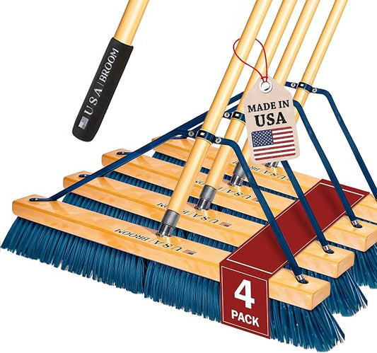 4-Pack - 36" Heavy Duty Outdoor Push Broom by USABroom-HighQuality