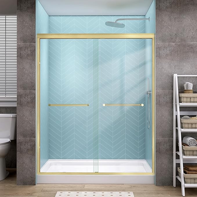 GETPRO Shower Door Double Sliding 56-60 in. W x 72 in. H Semi-Frameless Bypasss by GETPRODeluxeBathroomSolutionExpert