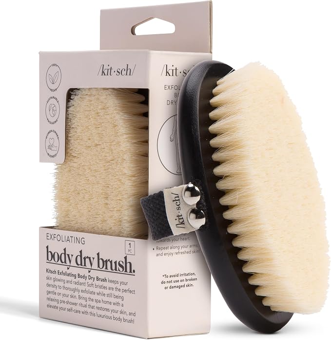 Kitsch Dry Brushing Body Brush for Lymphatic Drainage- Soft Bristles by Kitsch