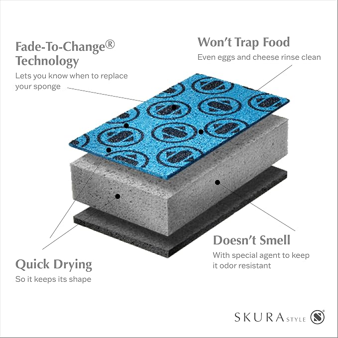 Skura Style Smart 4 Pack Odor Free Non-Scratch Scrub Pads - Image 4