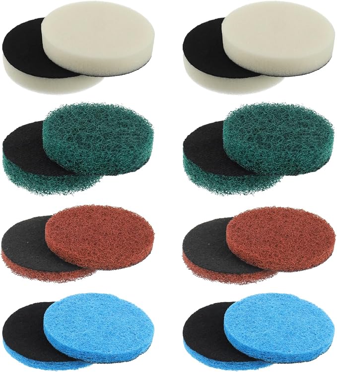 16pcs Electric Cleaning Brush Pad Set 4 Foam Pads 4 Kitchen Mats 4 Heavy Duty by EPLZON