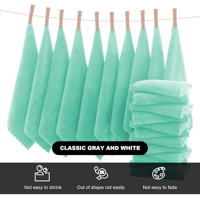 MOONQUEEN Microfiber Facial Cloths Fast Drying Washcloth 12 Pack - Image 3