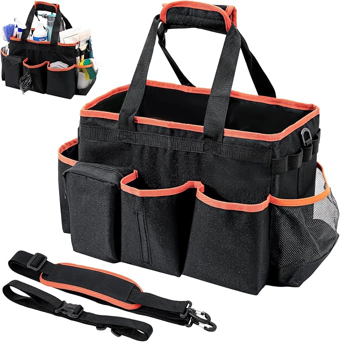 ProCase Cleaning Caddy Bag for Housekeepers, Foldable Cleaning Supply Bag by ProCase