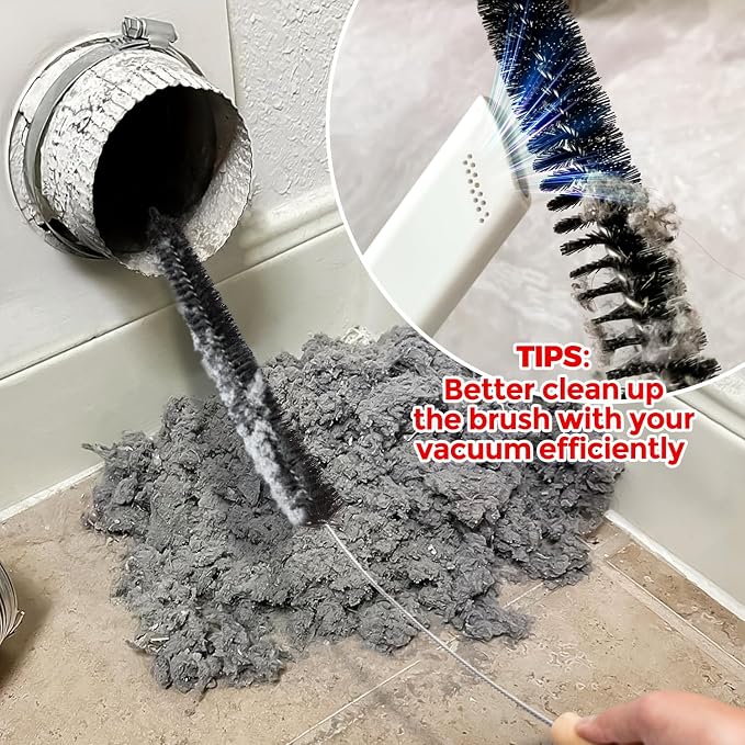Holikme 3 Pack Dryer Vent Cleaner Kit Clothes Dryer Lint Brush Vent Trap - Image 4