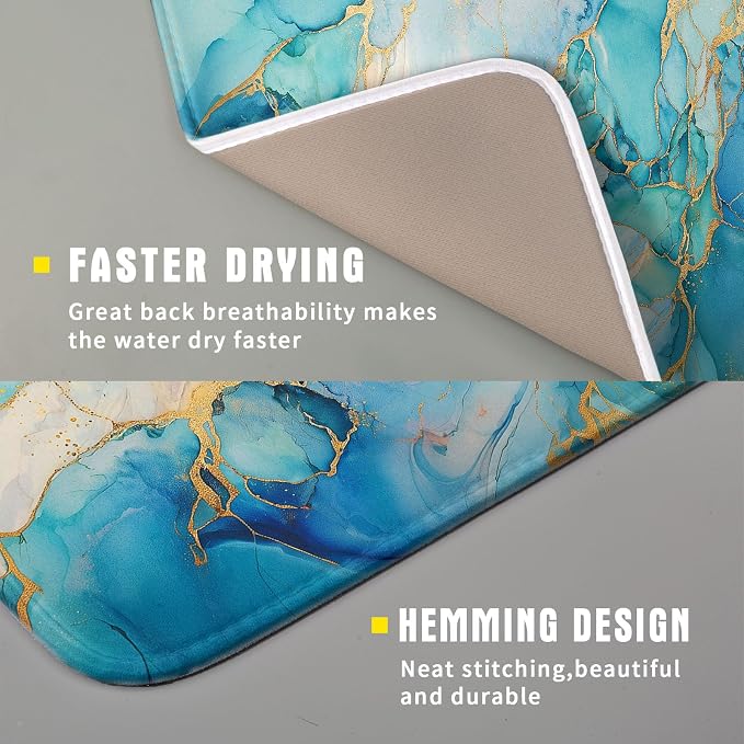 Marble Print Dish Drying Mat for Kitchen Counter - Image 3
