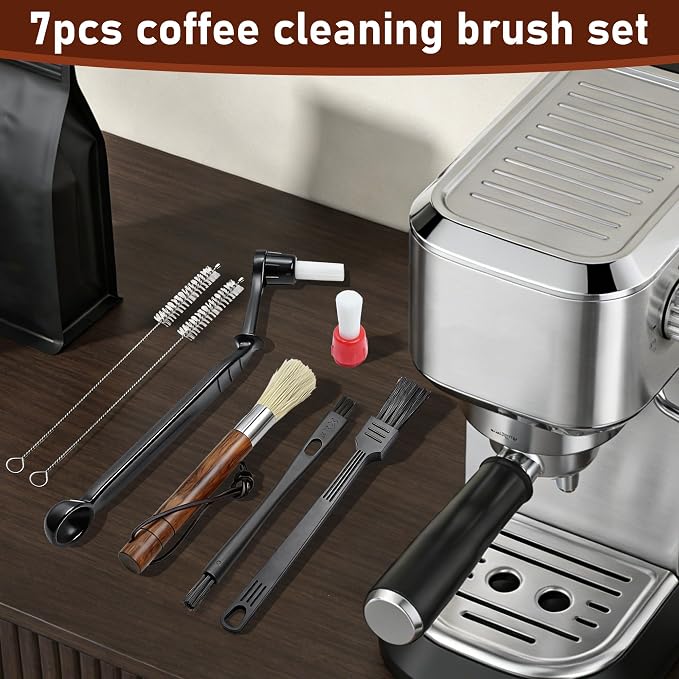 7PCS Coffee Grinder Cleaning Brush Set, Espresso Machine Cleaning Kit - Image 2