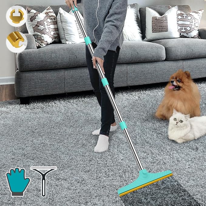 B-Land Carpet Rake for Pet Hair Removal, Reusable Pet Hair Remover by B-Land