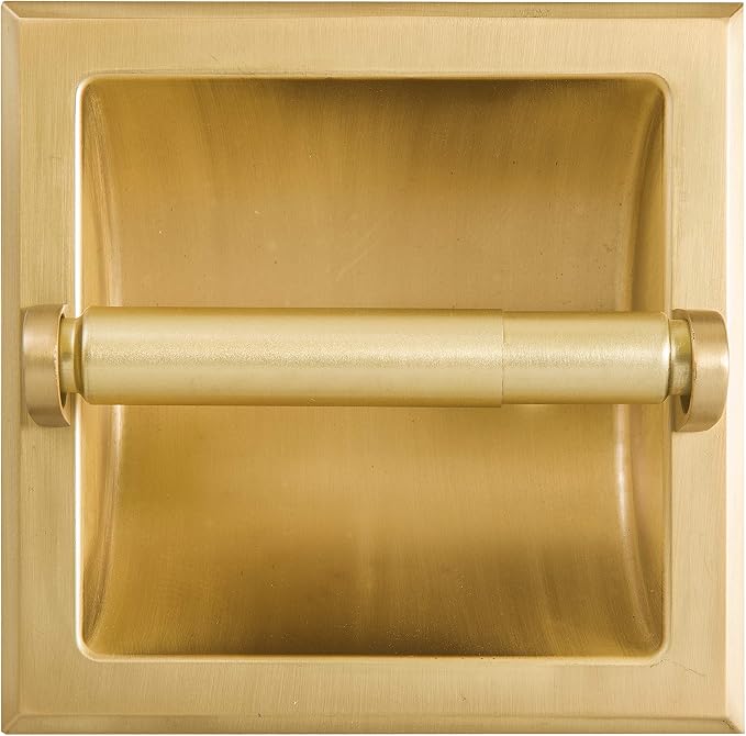 SENTO Recessed Gold Toilet Paper Holder, Wall Mounted Heavy Duty Metal Toilet by SENTOBETTERHOMEBETTERLIFE
