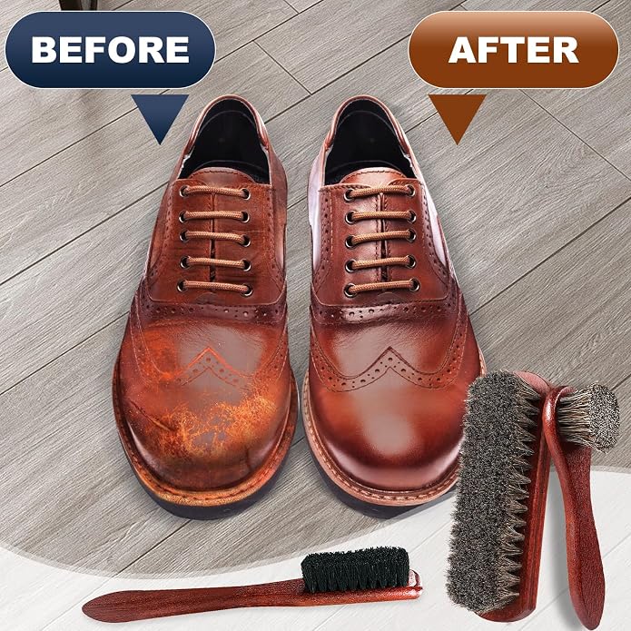 4-Piece Horsehair Shoe Brush Shine Kit - Image 3