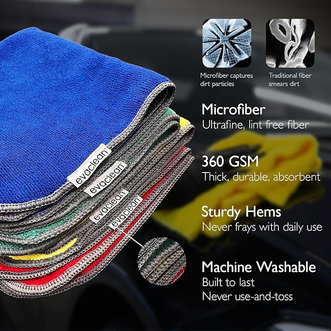 EvaClean Premium Microfiber Cleaning Cloth 16"x16" - Image 7