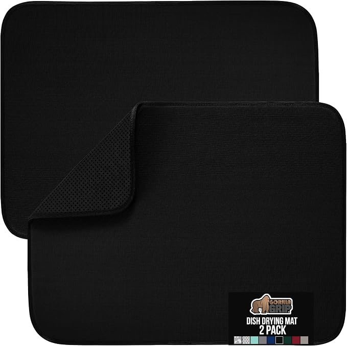 GORILLA GRIP Ultra Water Absorbent Microfiber Dish Drying Mat, Quick Dry Thick by GorillaGrip