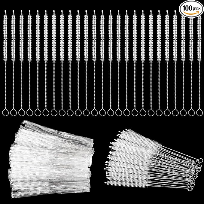 TrelaCo 100 Pcs Tracheostomy Cleaning Brushes Trach Brush Nylon Bristle by TrelaCo