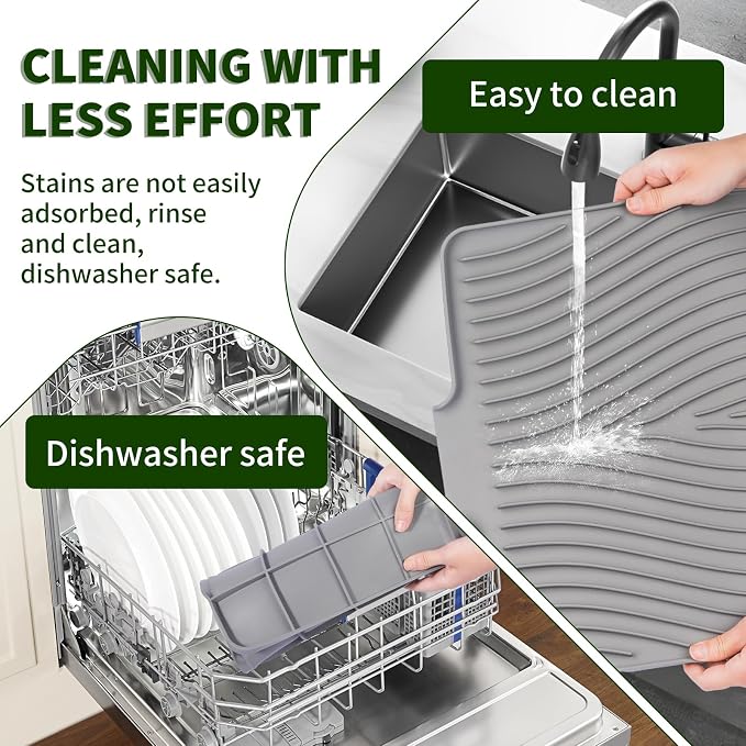 Silicone Dish Drying Mat 16x13 Multiple Usage, Easy clean, Eco-friendly - Image 3