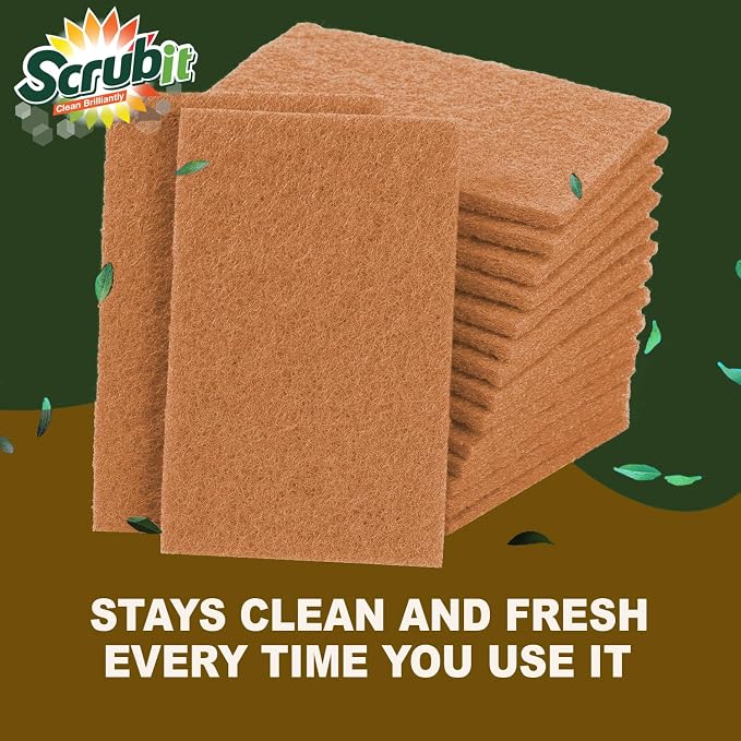SCRUBIT 100 Pack Natural Scouring Pads - Image 6