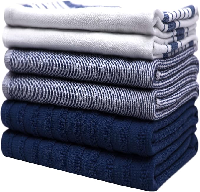 Premium Kitchen Towels | Large Cotton Dish Towels | Flat & Terry Highly - Image 6