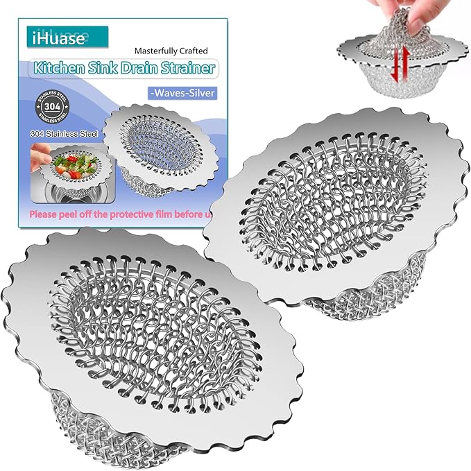 Kitchen Sink Drain Strainer, Patented 304 Stainless Steel Reversible Mesh by Unknown