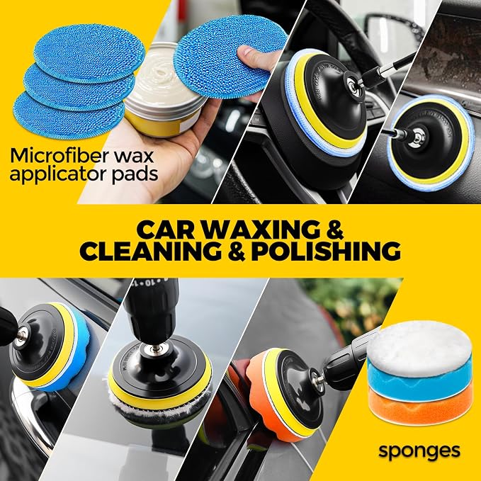 Holikme 22Pack Drill Brush Attachments Set, Scrub Pads & Sponge, Buffing Pads - Image 4