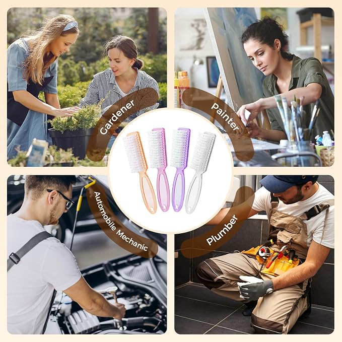 Nail Brush for Cleaning Fingernails, Larbois 4 Pack Deep Cleaning Fingernail - Image 6