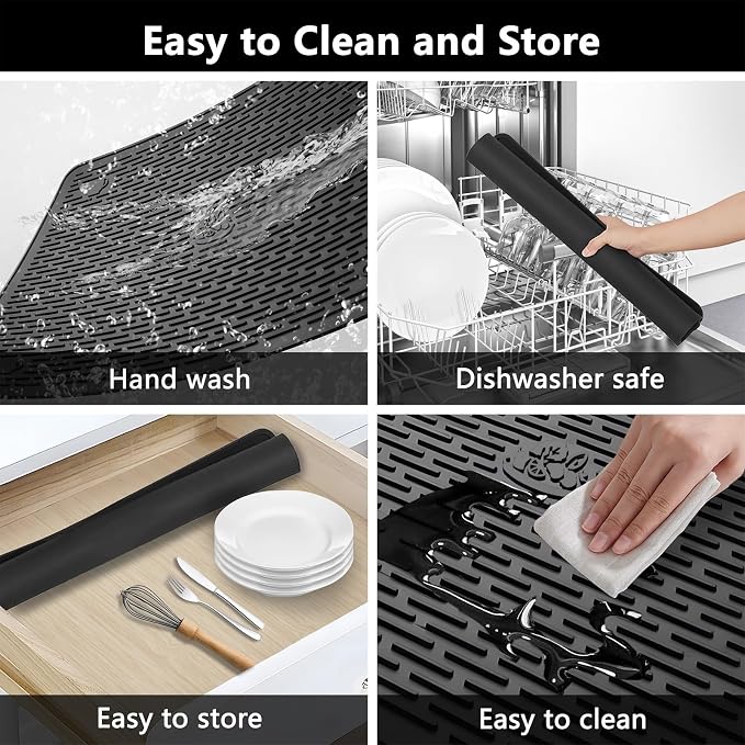 28"X20" Dish Drying Mat, Silicone Drying Mat - Image 6