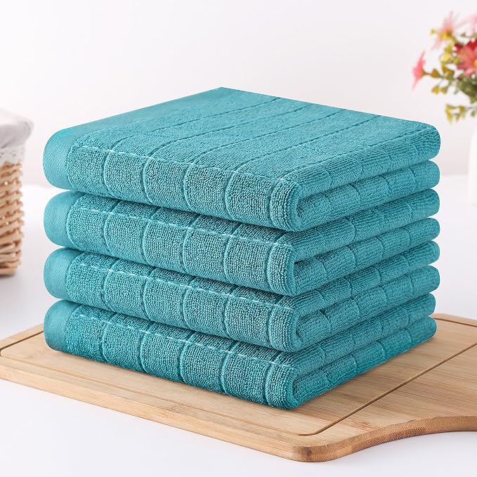 Homaxy 100% Cotton Terry Kitchen Towels, Checkered Designed, Soft and Super - Image 8