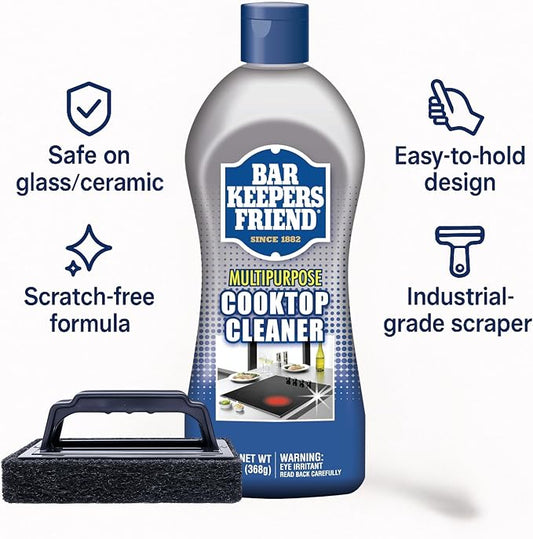 Glass StoveTop Cleaner For Electric Stove Flat Top. Kit Includes Cleaner Liquid - Image 2