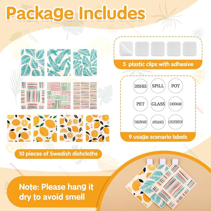 Lucomb 10 Pack Swedish Dishcloths Washable, Reusable Swedish Cloths - Image 3