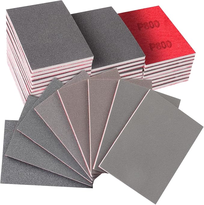 32PCS Sanding Sponge Kit, 180-3000 Grit Hook & Loop Wet Dry Sanding Sponges by KQCXIKUSA