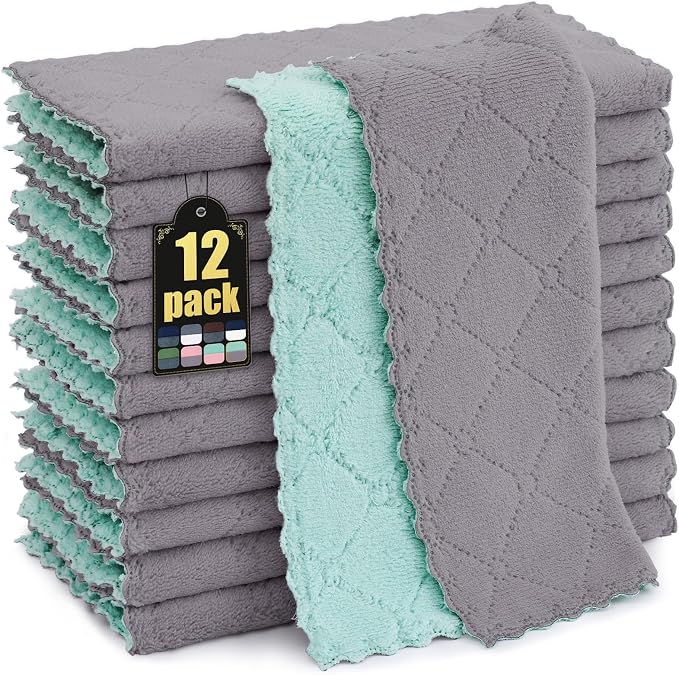 Mordimy 12 Pack Kitchen Cloths Dish Towels, Super Soft and Absorbent Dish Cloths by Mordimy
