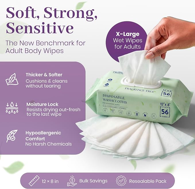 X Large Wet Wipes for Adults - Image 2