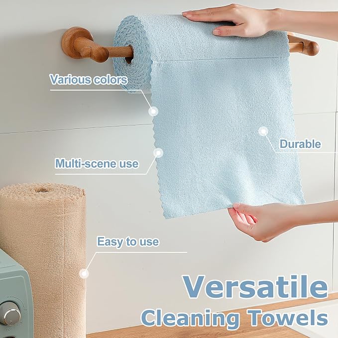 Jessy Home 80 Pack Microfiber Cleaning Cloth Roll Reusable Paper Towels 12"x12" - Image 4