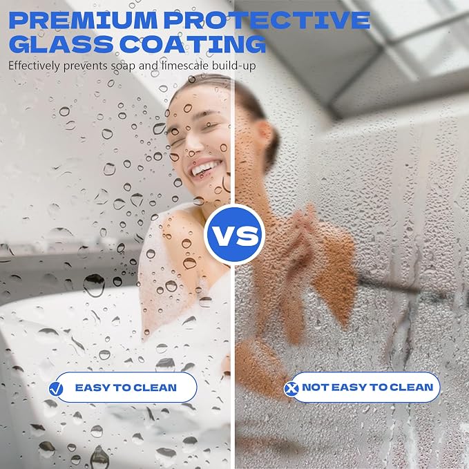 Frameless Bathtub Shower Door, 1/4" Clear Tempered Glass Bathroom Shower Screen - Image 5