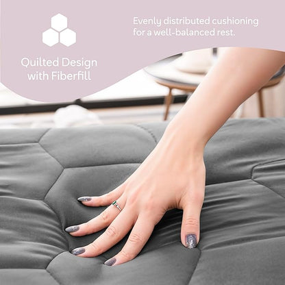 Hearth & Harbor 2 Pack Full Size Quilted Fitted Mattress Pad Cover, 100% Waterproof Mattress Protectors, Deep Pocket Fitted Mattress Cover 8" - 21" (54" x 75", Gray)