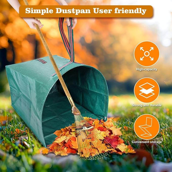 Leaf Collector, Large Yard Dustpan-Type Lawn and Leaf Bags, 53-Gallon Reusable - Image 2