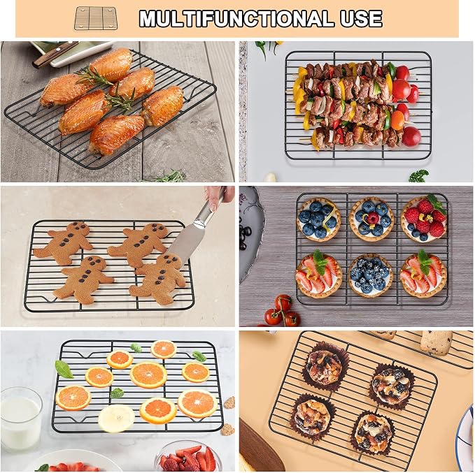 P&P CHEF Cooling Baking Rack Pack of 2, Stainless Steel Cooling Racks - Image 6