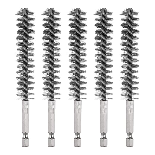 HARFINGTON 5Pcs Bore Brush Stainless Steel 15mm Dia Cleaning Twisted Wire Brush by HARFINGTON