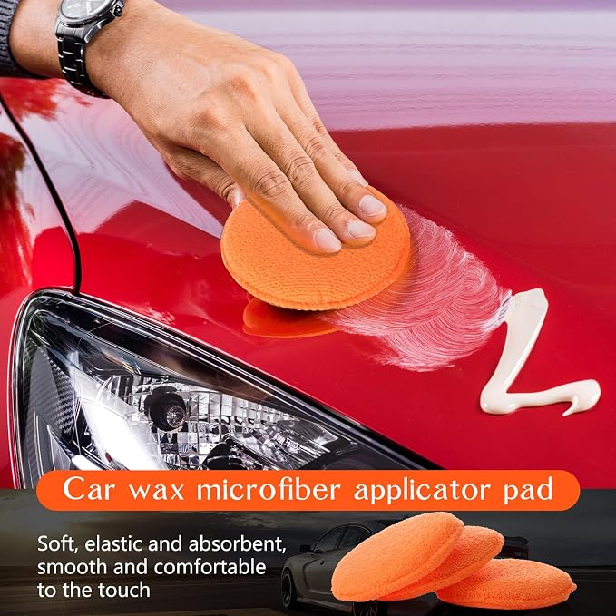 Tanlade 50 Pcs Car Detailing Microfiber Applicator Pad Wax Applicator Wash - Image 6