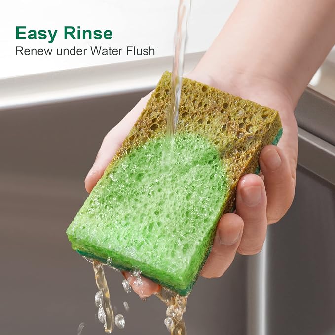 JOYMOOP Clean Sponges, Dual-Sided Non-Scratch Soft Scrub Dish Sponge, Safe - Image 6