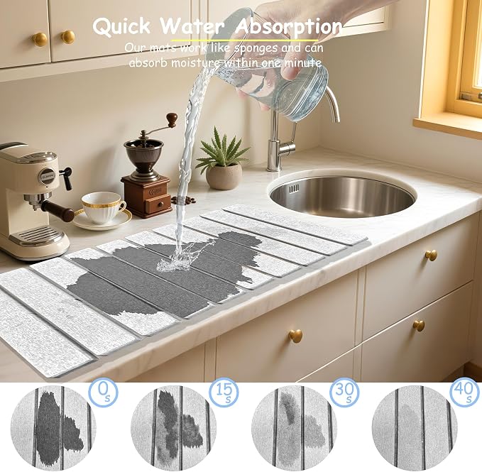Stone Dish Drying Mat For Kitchen & Bathroom - Image 3