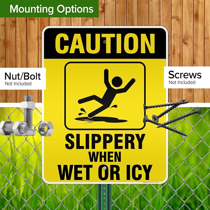 Caution Slippery When Wet Sign or ICY Sign, Indoor/Outdoor Use, USA MADE By My - Image 5