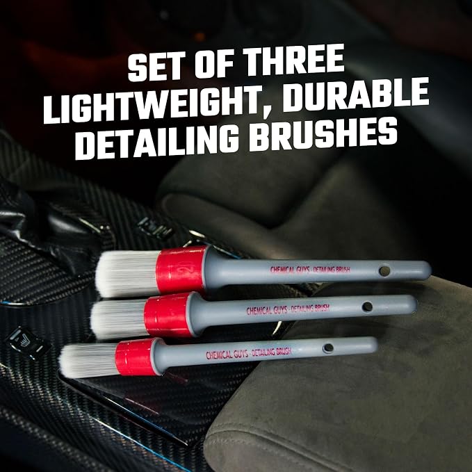 Chemical Guys All in the Details Interior Detailing Brush Set - Image 2